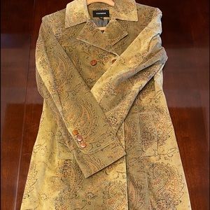 Express pea green patterned corduroy coat sz L